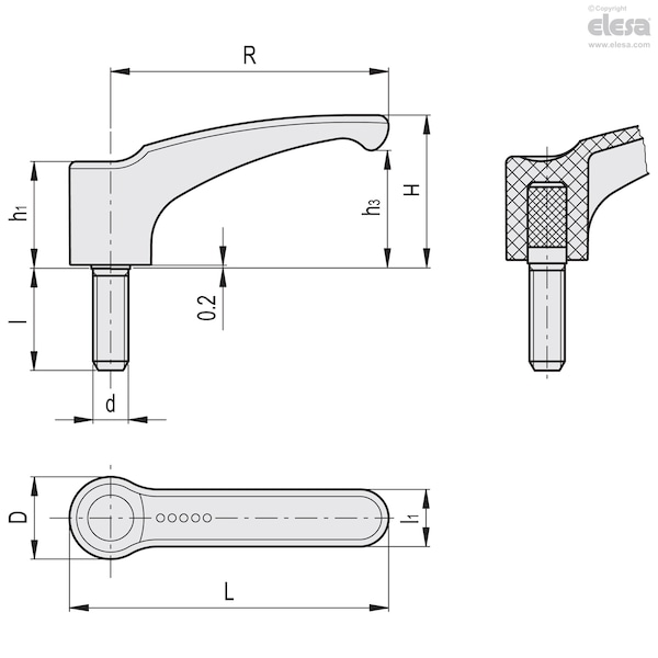 Zinc-plated Steel Threaded Stud, ERF.63 P-M8x45-C1